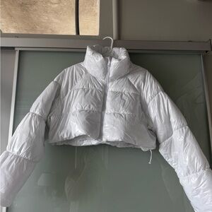 Ashley By 26 International Shiny White Puffer Jacket